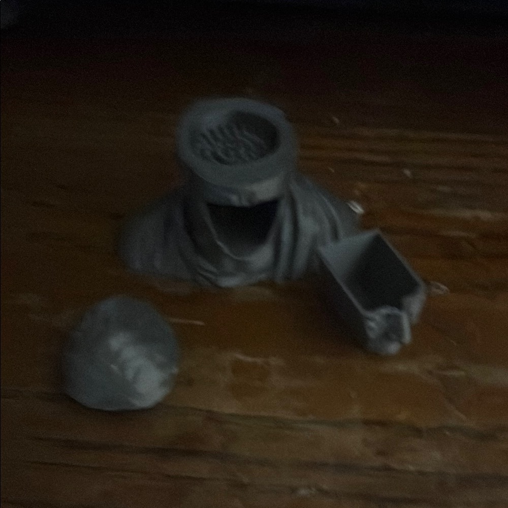 Gray Miniature Bust and Accessories grinder and storage 3 d printed and by me